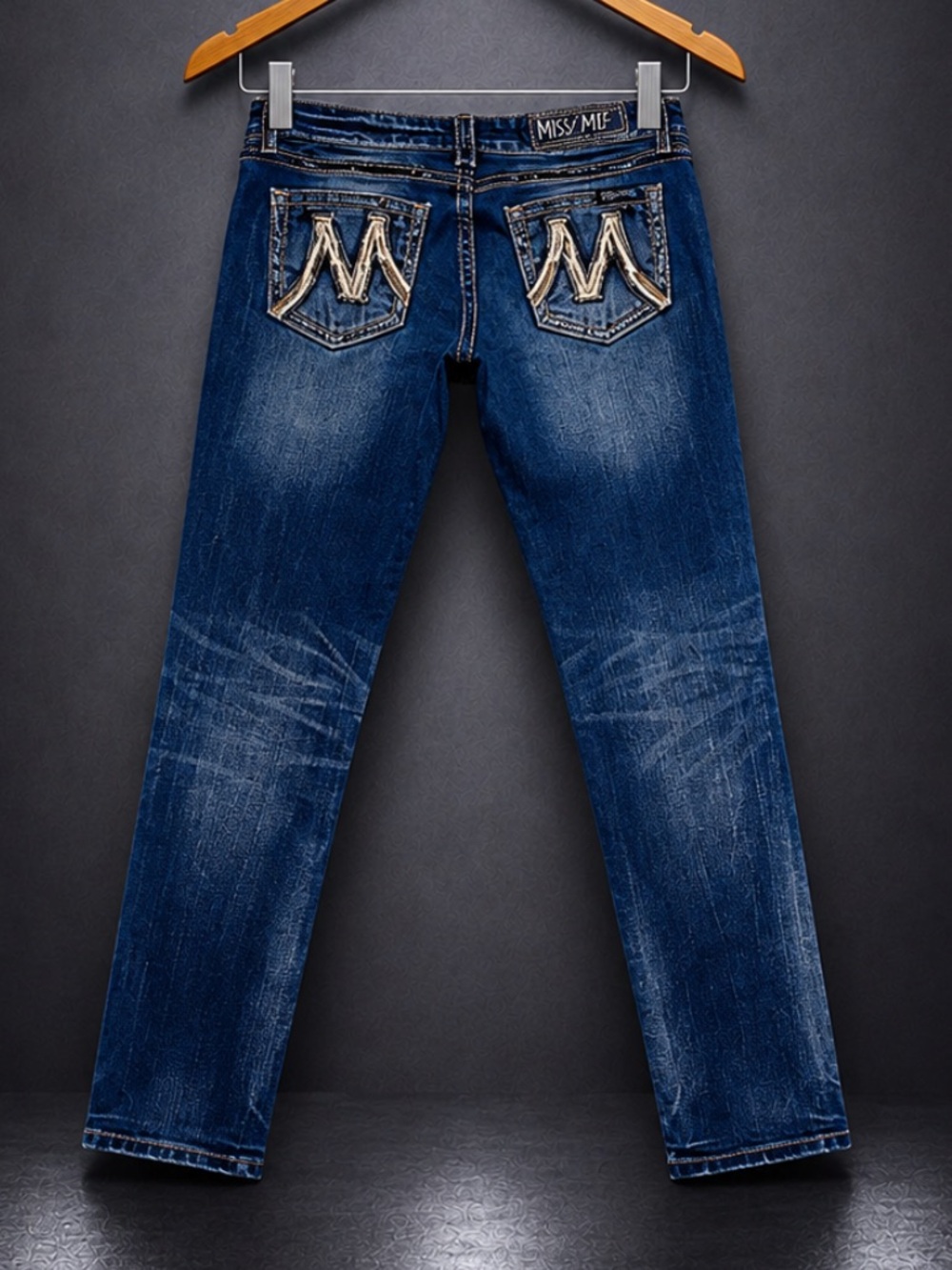 Miss Me The M Series Skinny Jeans Size 28x29 Low Rise Stretch Buckle EUC